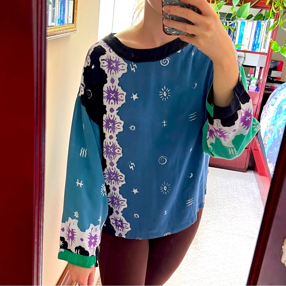 Vintage We Be Bop Whimsigoth 80s 90s top blouse whimsical witchy